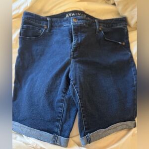 Ava & Viv Dark Blue Denim Stretch Shorts